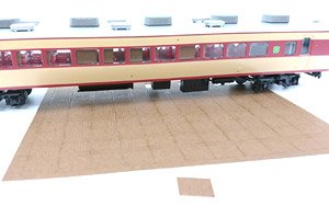1/80(HO) Long Curtain (Brown) Closed Version (for 44 Windows) Paper Kit (Model Train)