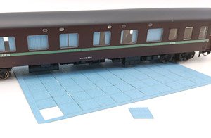 16番(HO) カーテンロング (青) クローズ仕様 (44窓分) ペーパーキット (鉄道模型)