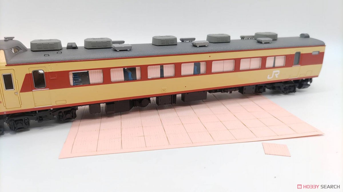 1/80(HO) Long Curtain (Pink) Closed Version (for 44 Windows) Paper Kit (Model Train) Other picture1