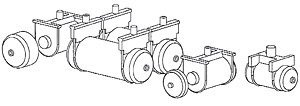 16番(HO) 旧型国電用エアタンクセット1 (電動車用) (鉄道模型)
