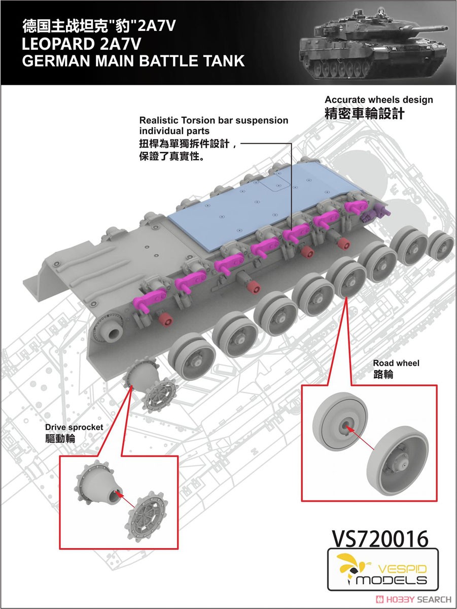 レオパルト2 A7V ドイツ主力戦車 (プラモデル) その他の画像5