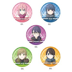 Laid-Back Camp Metallic Can Badge 01 Vol.1 Box A (Set of 5) (Anime Toy)