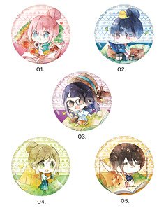 Laid-Back Camp Chara-deru Art Metallic Can Badge 01 Vol.1 Box B (Set of 5) (Anime Toy)