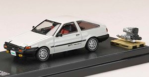 トヨタ スプリンター トレノ GTV (AE86) エンジンディスプレイモデル付 ホワイト (ミニカー)