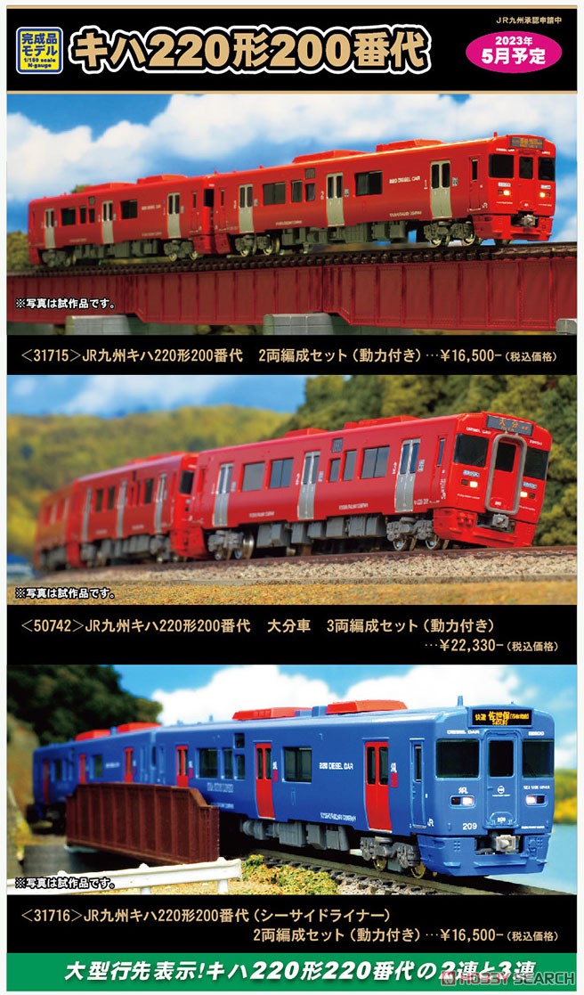 J.R. Kyushu Type KIHA220-200 (Oita) Three Car Formation Set (w/Motor) (3-Car Set) (Pre-colored Completed) (Model Train) Other picture2