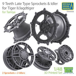 9 Teeth Late Type Sprocket & Idler for Tiger II/Jagdtiger (for Tamiya) (Plastic model)