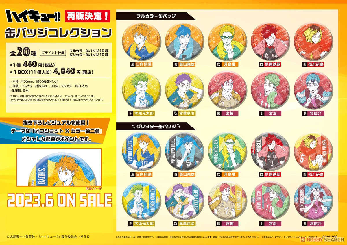 ハイキュー!! 缶バッジコレクション (11個セット) (キャラクターグッズ) その他の画像1