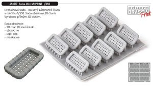 Balsa Life Raft (20 Pieces) (Plastic model)