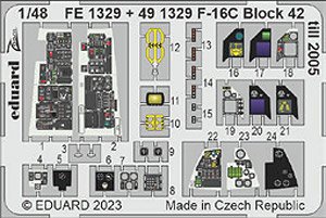 Photo-Etched Parts for F-16C Block 42 till 2005 (for Kinetic) (Plastic model)