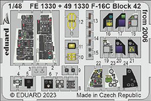 Photo-Etched Parts for F-16C Block 42 from 2006 (for Kinetic) (Plastic model)