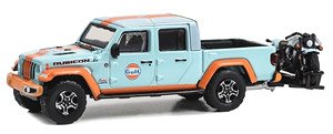 2020 Jeep Gladiator Rubicon Gulf Color with Indian Scout (Diecast Car)