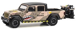 2020 Jeep Gladiator Rubicon USMC Color with Indian Scout (Diecast Car)