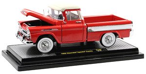 1958 Chevrolet Apache Cameo Truck - Cardinal Red (ミニカー)