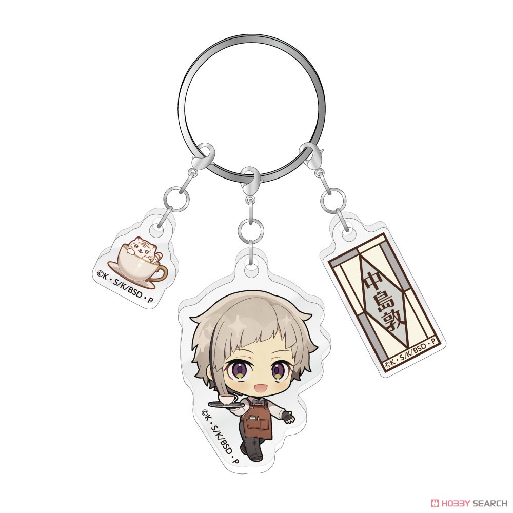 文豪ストレイドッグス 3連アクリルキーホルダー 純文豪喫茶ver. 中島敦 (キャラクターグッズ) 商品画像1