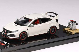 Honda Civic Type R (FK8) 2017 Championship White w/Engine Display Model (Diecast Car)