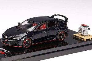 ホンダ シビック Type R (FK8) 2017 エンジンディスプレイモデル付 クリスタルブラックパール (ミニカー)