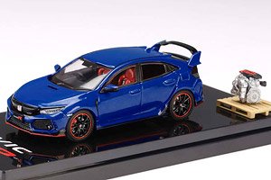 Honda Civic Type R (FK8) 2017 Brilliant Sporty Blue Metallic w/Engine Display Model (Diecast Car)