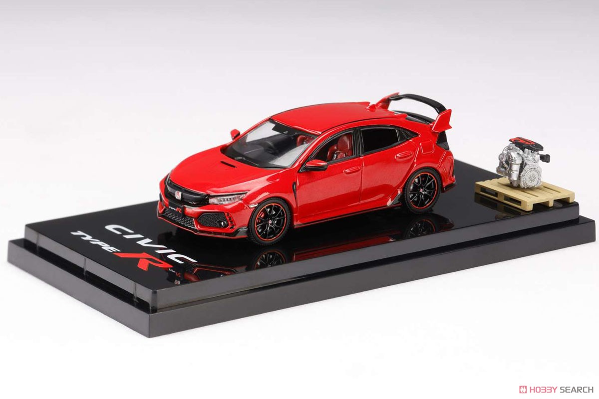 ホンダ シビック Type R (FK8) 2017 エンジンディスプレイモデル付 フレームレッド (ミニカー) 商品画像1