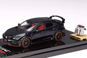 ホンダ シビック Type R (FK8) 2020 エンジンディスプレイモデル付 クリスタルブラックパール (ミニカー)