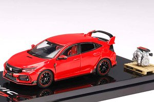 Honda Civic Type R (FK8) 2020 Flame Red w/Engine Display Model (Diecast Car)