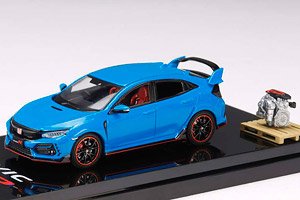 Honda Civic Type R (FK8) 2020 Racing Blue Pearl w/Engine Display Model (Diecast Car)