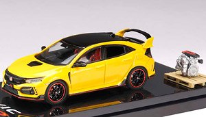 Honda Civic Type R Limited Edition (FK8) 2020 Sun Light Yellow II w/Engine Display Model (Diecast Car)