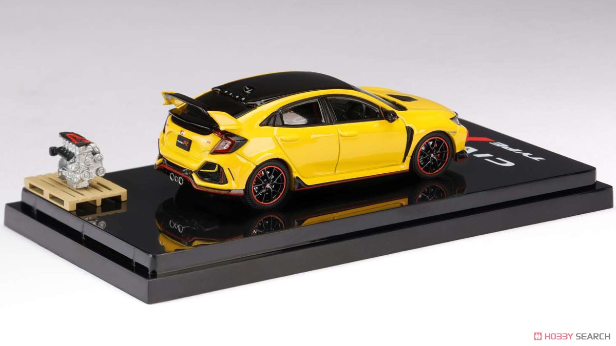 ホンダ シビック Type R リミテッドエディション (FK8) 2020 エンジンディスプレイモデル付 サンライトイエローII (ミニカー) 商品画像2