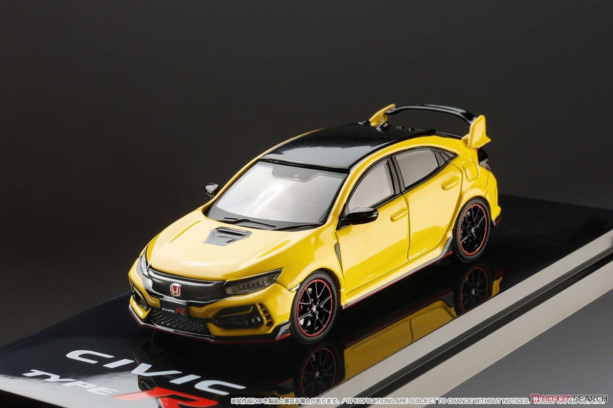 ホンダ シビック Type R リミテッドエディション (FK8) 2020 エンジンディスプレイモデル付 サンライトイエローII (ミニカー) 商品画像6