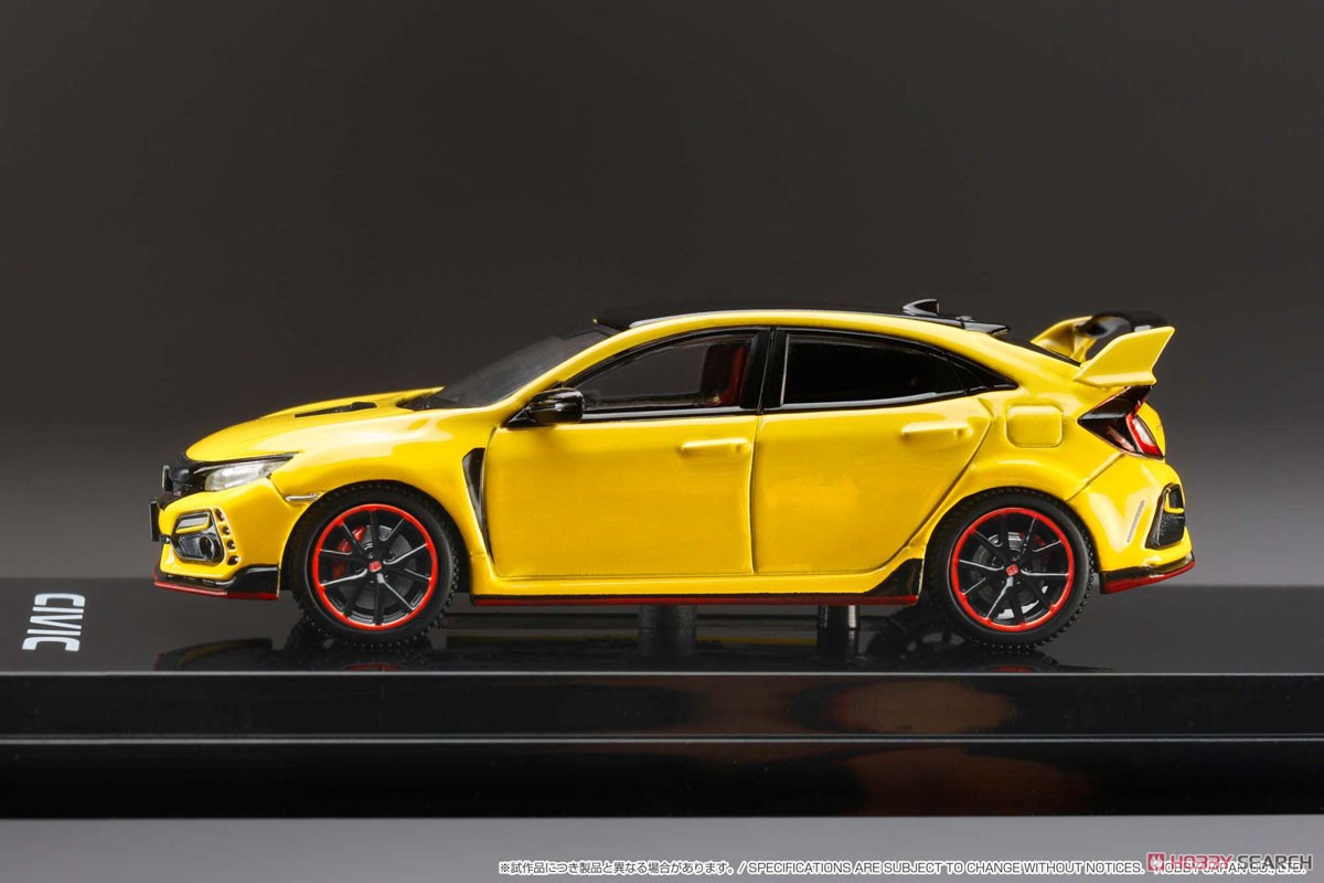 ホンダ シビック Type R リミテッドエディション (FK8) 2020 エンジンディスプレイモデル付 サンライトイエローII (ミニカー) 商品画像7