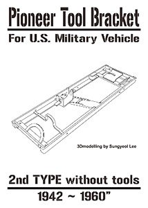Pioneer Tool Bracket for US Military Vehicle (2nd Type Without Tools) 1942 - 1960 (Plastic model)