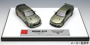 Nissan GT-R Premium Edition T-spec 2022 & Nissan Skyline GT-R (BNR34) V Spec II Nur 2002 Millennium Jada Set (Diecast Car)