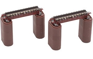 Fine Track Deck Girder Bridge S70(F) (Red) (Set of 2) (with 4 Brick Piers) (Model Train)
