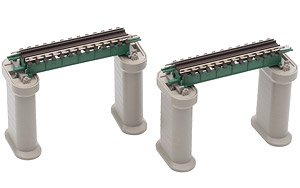 Fine Track Deck Girder Bridge S70(F) (Deep Green) (Set of 2) (with 4 Concrete Piers) (Model Train)