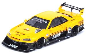 Nissan スカイライン `LBWK` (ER34) スーパーシルエットイエロー (ミニカー)