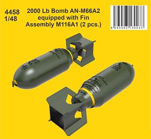 2000 Lb Bomb AN-M66A2 equipped with Fin Assembly M116A1 (2Pieces.) (Plastic model)