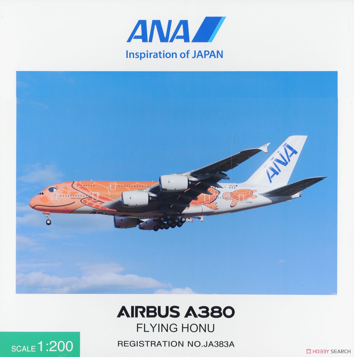 A380 JA 383 A Sunset Orange Completed Product (w/ WiFi Radome, Gear) (Pre-built Aircraft) Package1