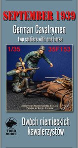 September 1939 German Cavalryman Two Soldiers w/ One Horse (Plastic model)