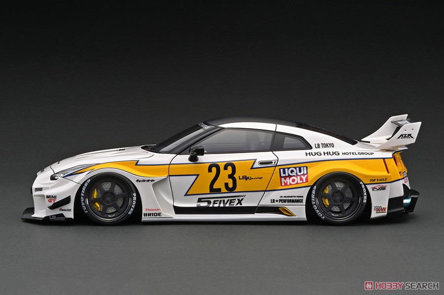 LB-Silhouette WORKS GT Nissan 35GT-RR White/Yellow With Engine (ミニカー) 商品画像4