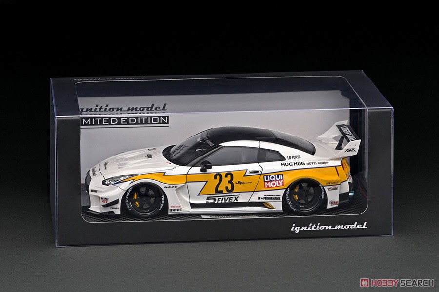 LB-Silhouette WORKS GT Nissan 35GT-RR White/Yellow With Engine (ミニカー) パッケージ1