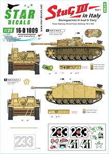 StuG III in Italy # 1. Sturmgeschutz III Ausf G `Early` Panzer Abteilung 103 and Panzer Abteilung 115 in Italy 1943. (Decal)