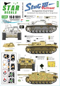 StuG III on Ostfront. Sturmgeschutz III Ausf G `Early` StuG-Abteilung 191, Panzer Abt (FKL) 302 and 1. Ski-Jager Division, on the eastern front. (Decal)