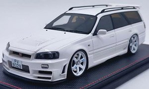 Nissan ステージア GT-R Face (WC34 KAI) 1996-2001 ホワイト (ミニカー)