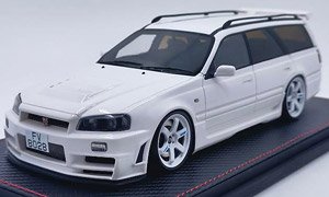 Nissan Stagea GT-R Face (WC34 KAI) 1996-2001 White (Diecast Car)