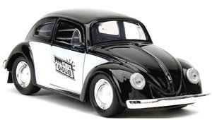 1959 VW Beetle Black / White / PUNCH BUGGY with Boxing Gloves (Diecast Car)