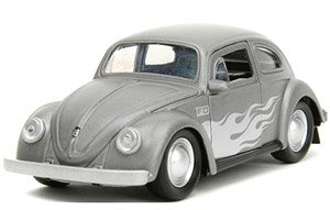 1959 VW Beetle Gray / Flames with Boxing Gloves (Diecast Car)