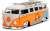 1962 VW バス `サンタ モニカ サーフ クラブ` オレンジ/クリーム/グラフィックス サーフボード付 (ミニカー) 商品画像1