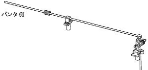 16番(HO) パンタ鍵外し線セット5 (切妻旧型国電用1) (1基分) (鉄道模型)