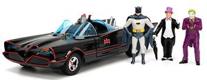 Batmobile Batman 1966 Classic TV Series w/Batman, Robin, Joker & Penguin Figure (Diecast Car)
