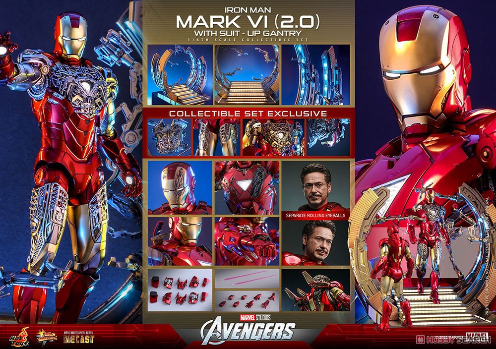 【銀行振込前入金】 【ムービー・マスターピース DIECAST】 『アベンジャーズ』 1/6スケールフィギュア アイアンマン・マーク6 (2.0版)［パワードスーツ装着機付き］ (完成品) 商品画像20