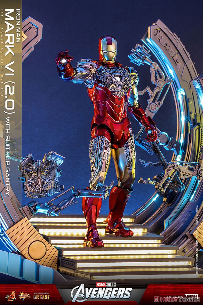 【銀行振込前入金】 【ムービー・マスターピース DIECAST】 『アベンジャーズ』 1/6スケールフィギュア アイアンマン・マーク6 (2.0版)［パワードスーツ装着機付き］ (完成品) 商品画像9